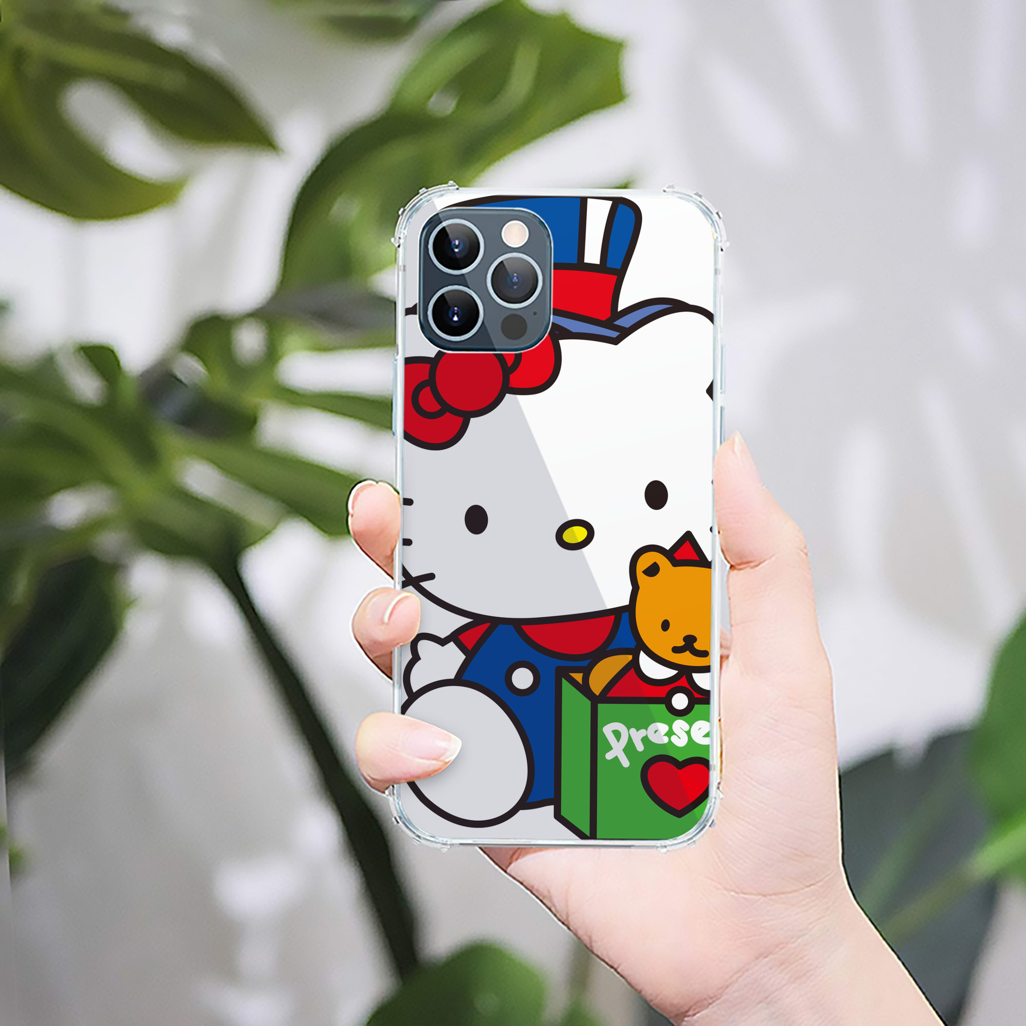 （画像用） Hello Kitty ハローキティ 【iPhone 12シリーズ対応】透明スマホケース（クリアソフトケース）